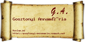 Gosztonyi Annamária névjegykártya
