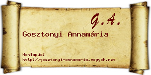 Gosztonyi Annamária névjegykártya
